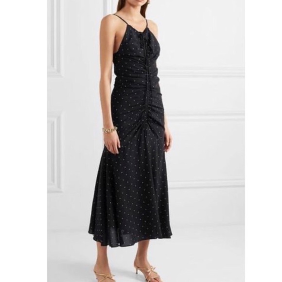Alice McCall Oscar Ruched Polka Dot Midi Dress 2 - Picture 5 of 14